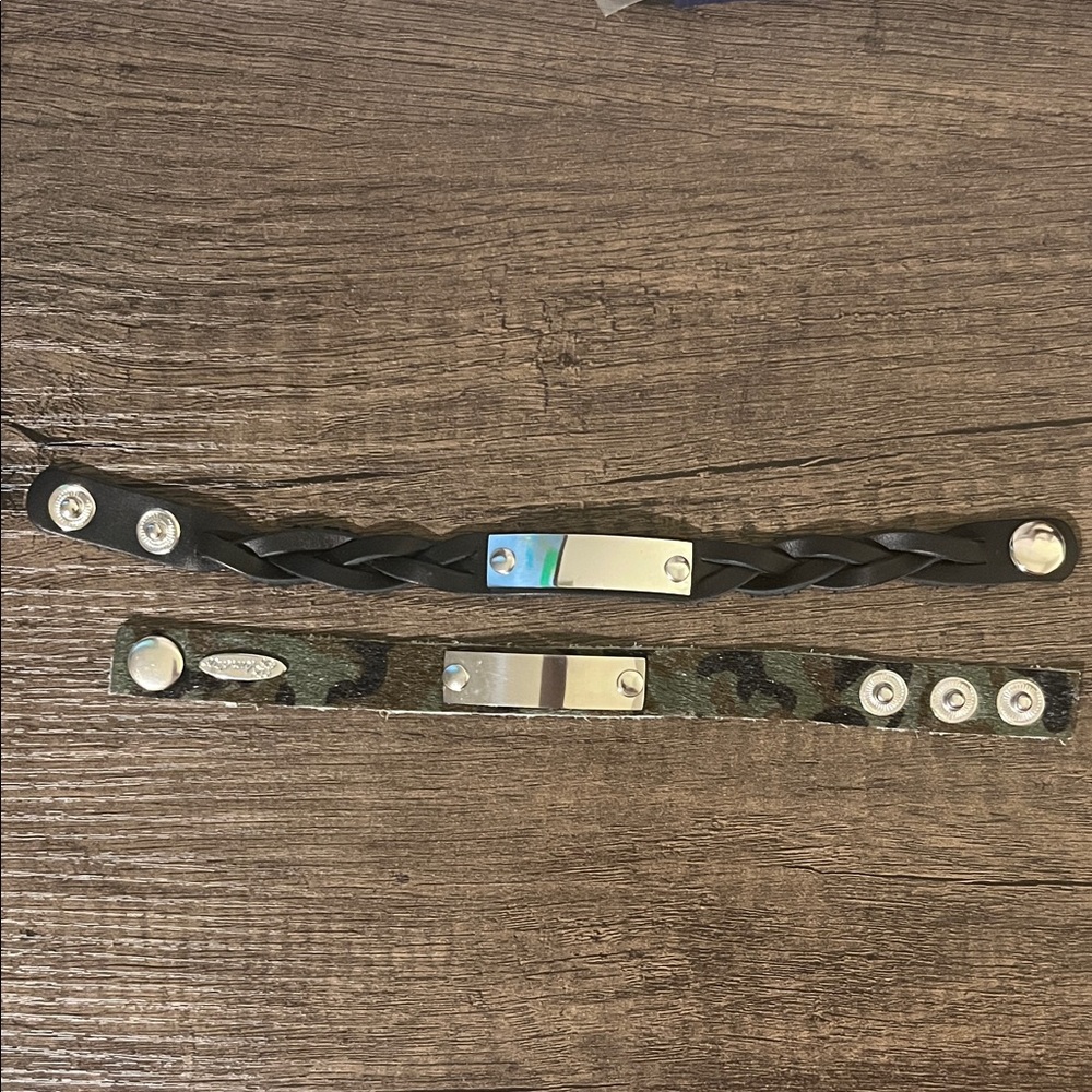 Black and Silver and Army Fatigue Bracelet Set